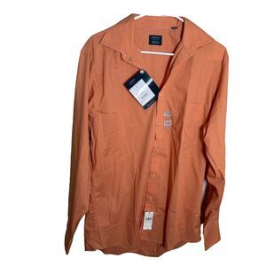 Arrow Shirt Men's Medium 15-15 1/2 34/35 Orange Button Up Long Sleeve NWT
